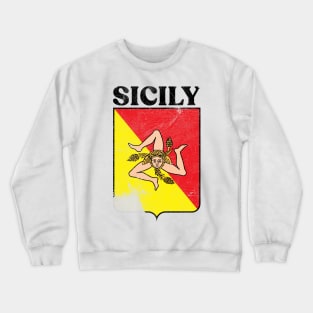 Sicily --- Vintage Look Flag Design Crewneck Sweatshirt